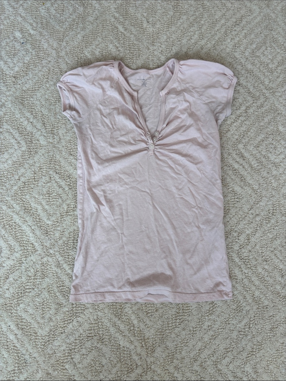 Brandy Melville Pale Pink Cap Sleeve Henley